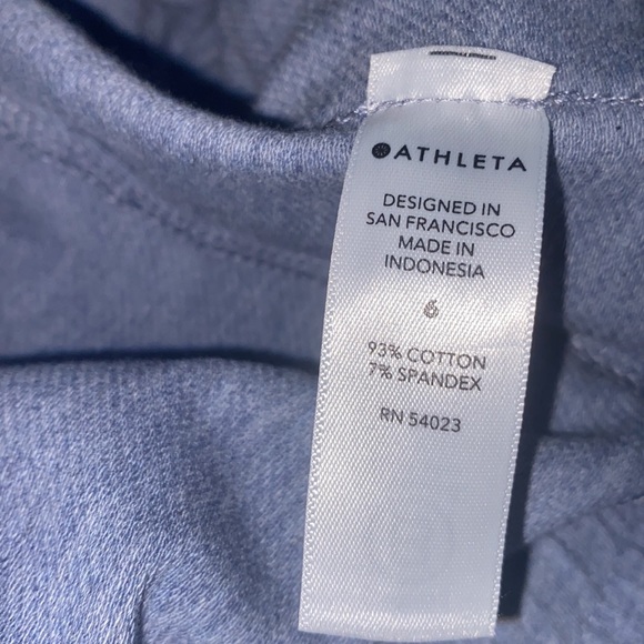 Athleta Farallon Heathered blue crop wide leg soft casual pants with drawstring - Picture 8 of 8